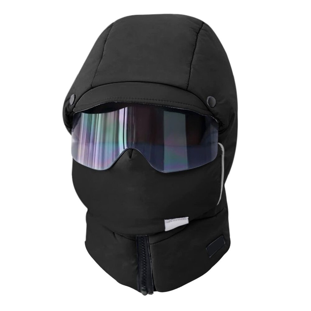 4-in-1 Thermal Fleece Lined Windproof Ski Trapper Hat with Face Mask